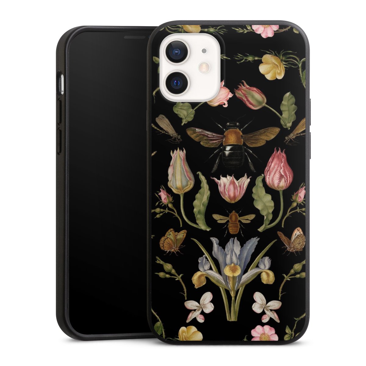 Wildblumen und Biene Schwarz