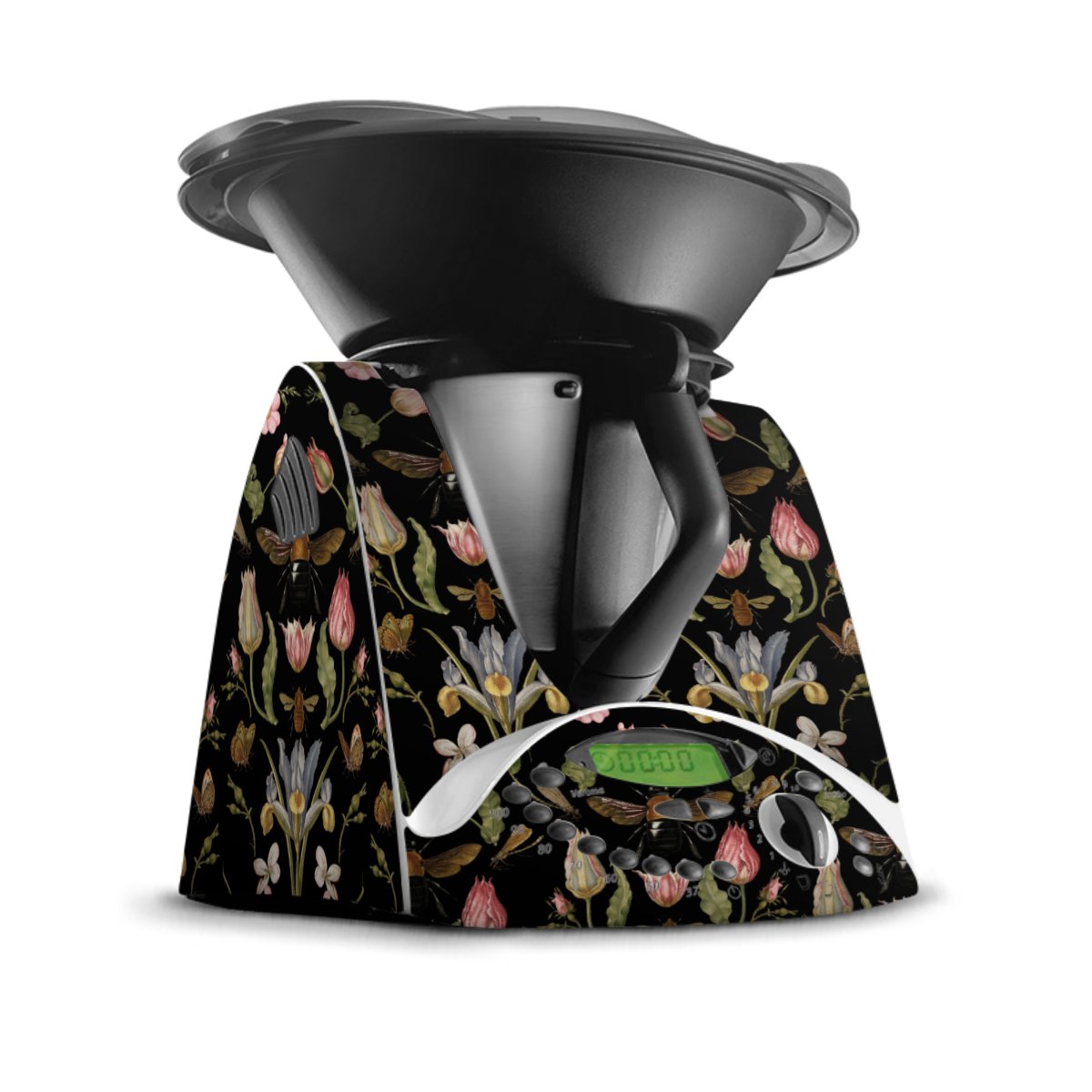 Fleurs Sauvages et Abeilles Fond Noir