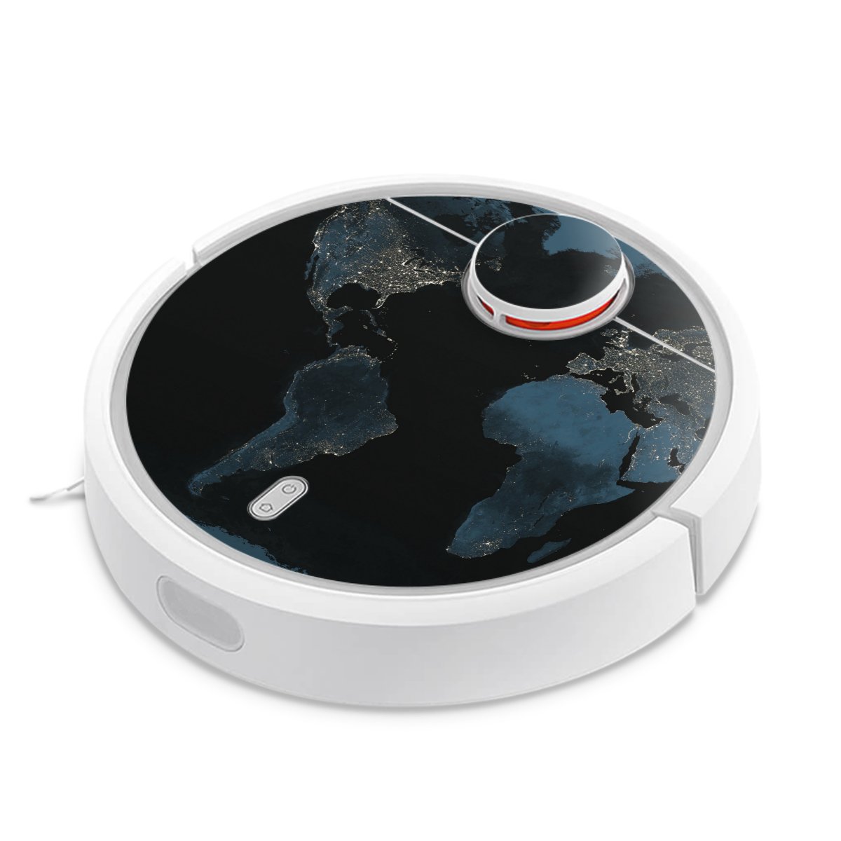 Mappa del mondo con luce notturna