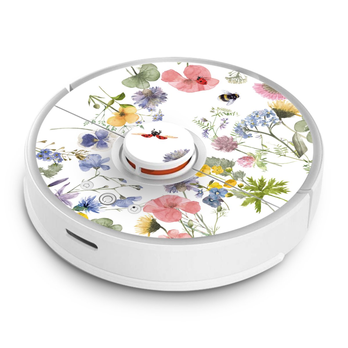 Bunte Frühlingsblumen und Bienen