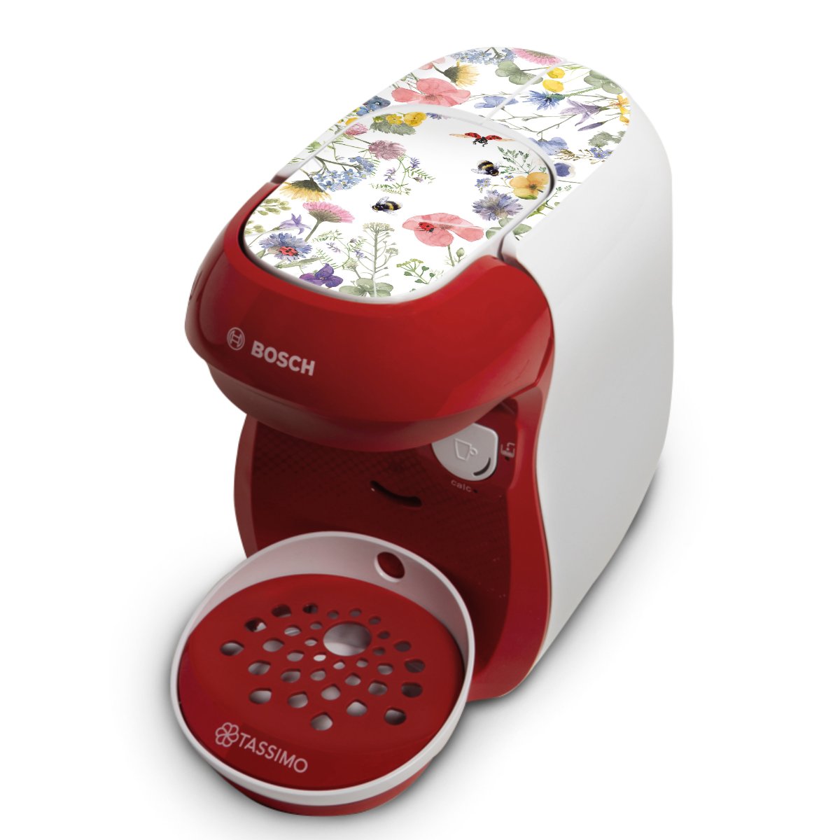 Bunte Frühlingsblumen und Bienen