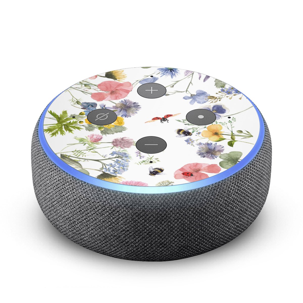 Bunte Frühlingsblumen und Bienen