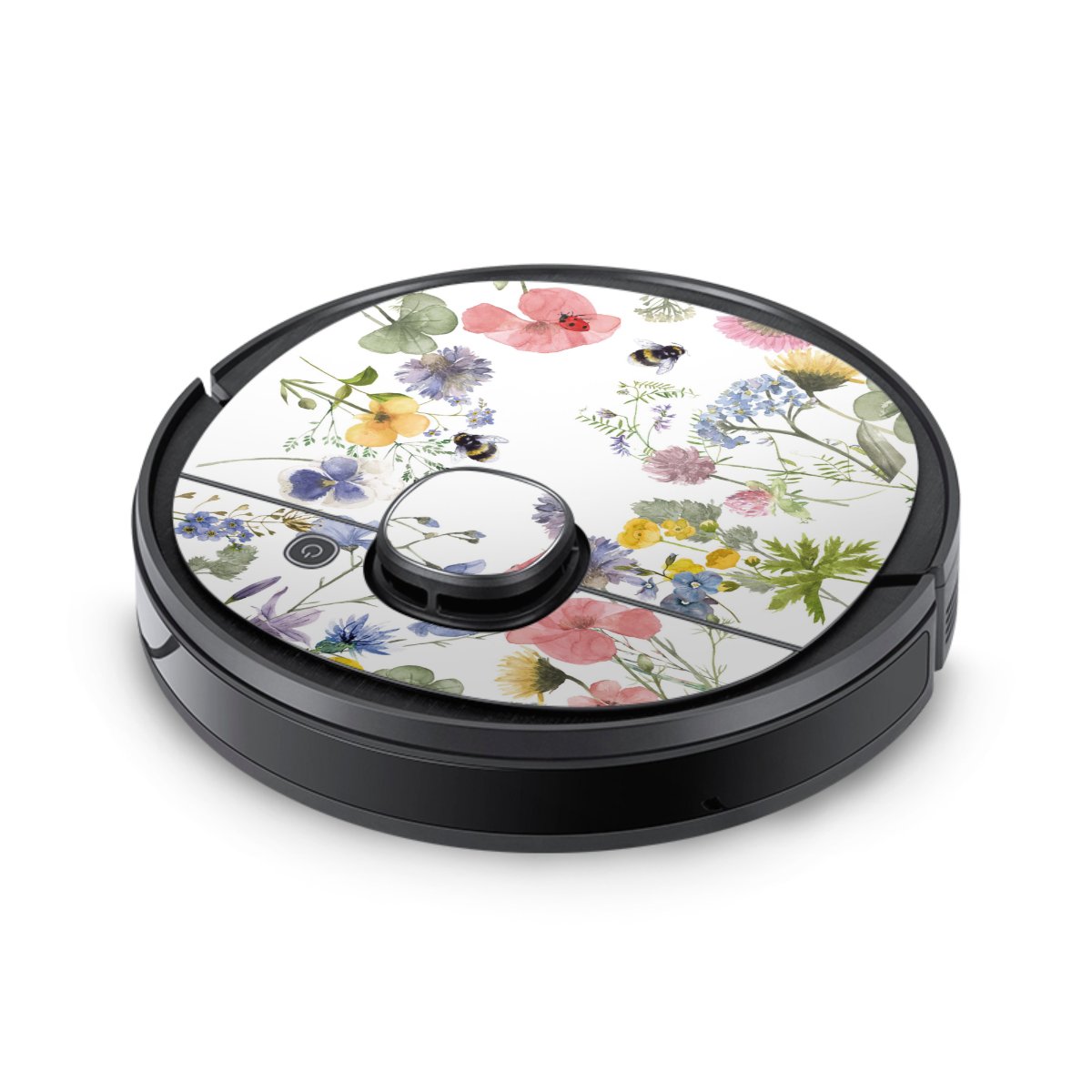 Bunte Frühlingsblumen und Bienen