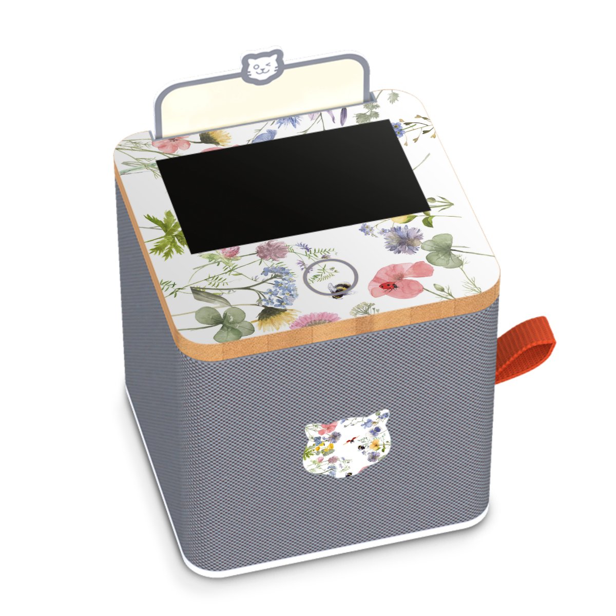 Bunte Frühlingsblumen und Bienen