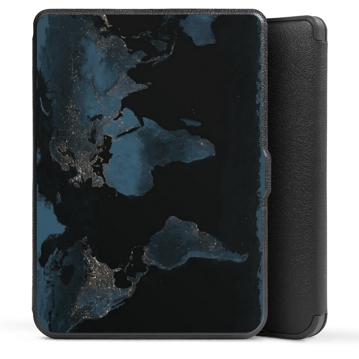 Mappa del mondo con luce notturna