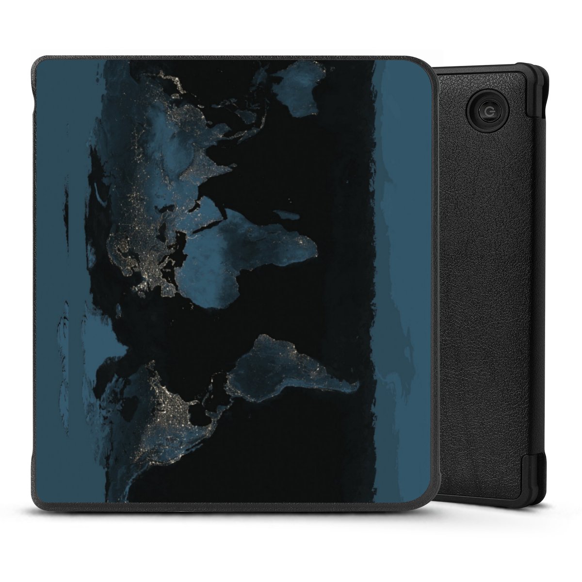Mappa del mondo con luce notturna