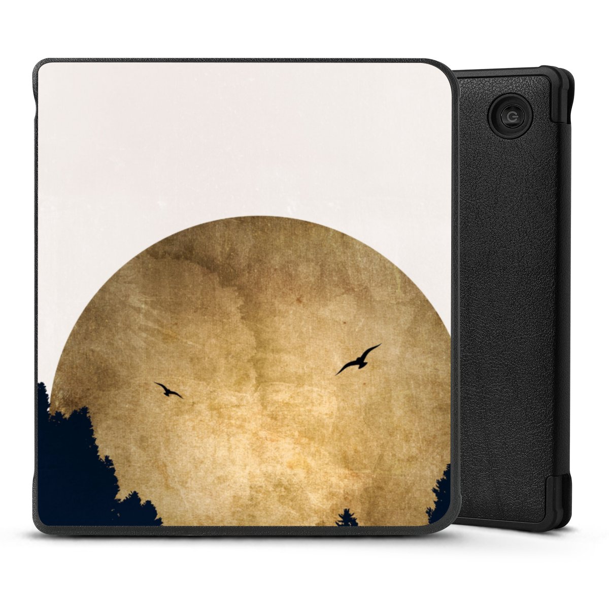 Deux oiseaux et la lune