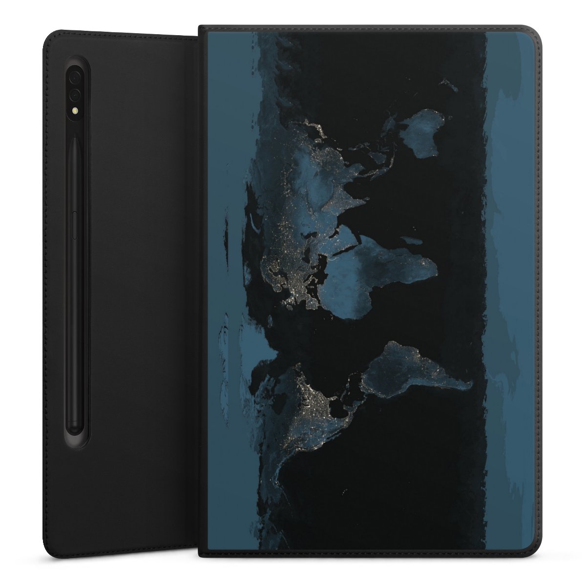 Mappa del mondo con luce notturna