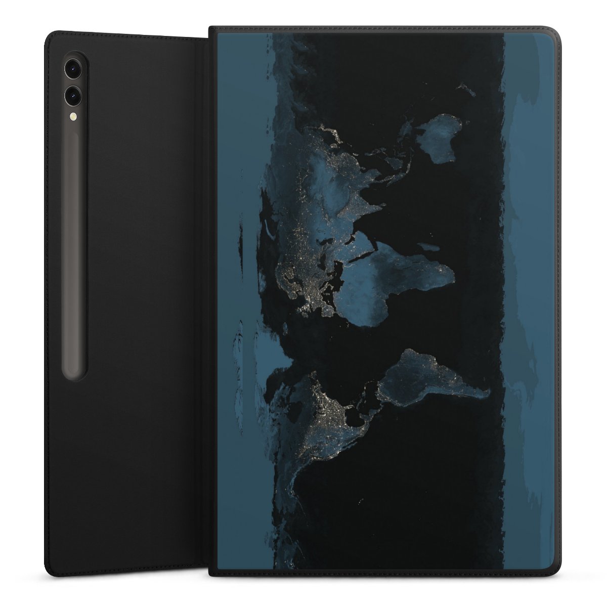 Mappa del mondo con luce notturna