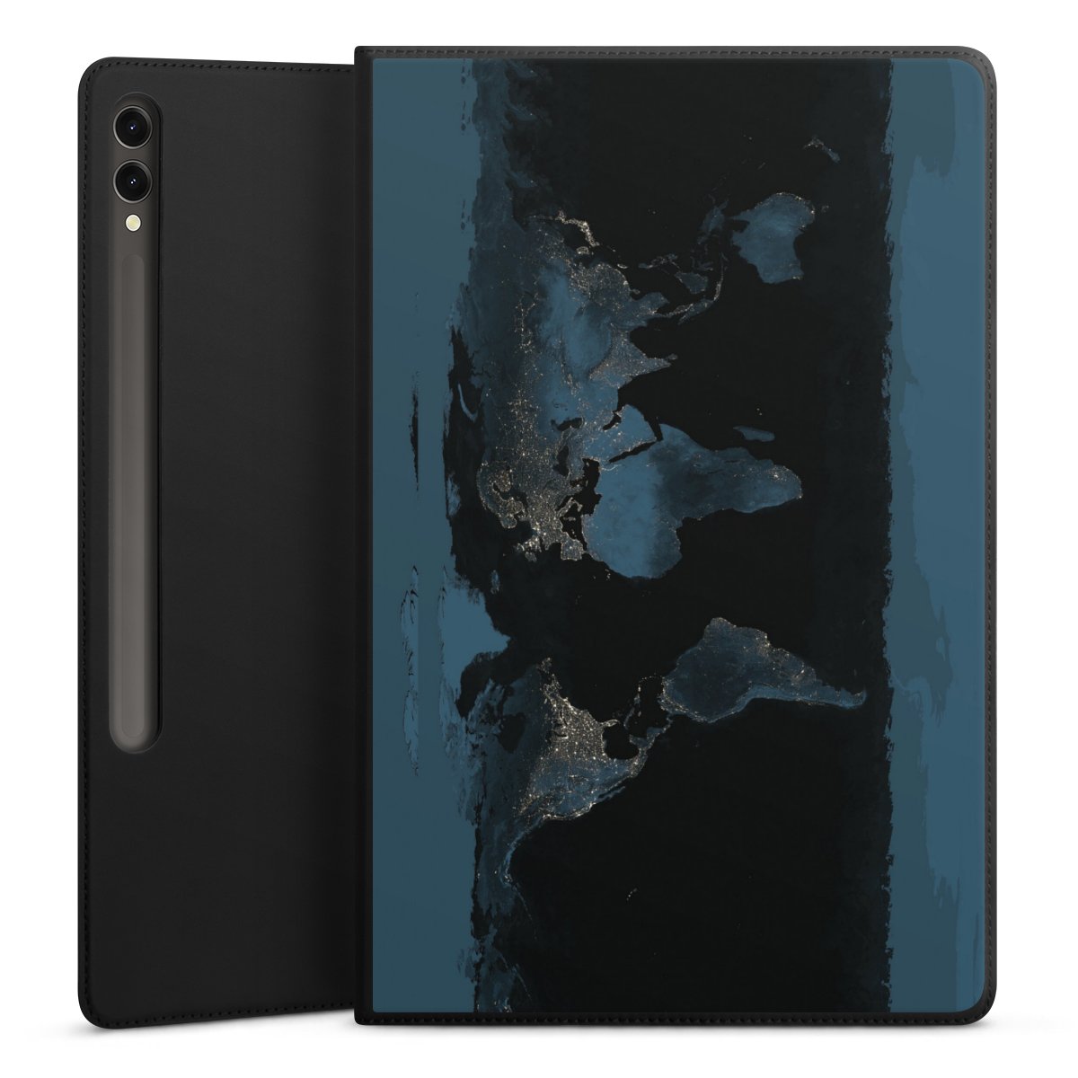 Mappa del mondo con luce notturna