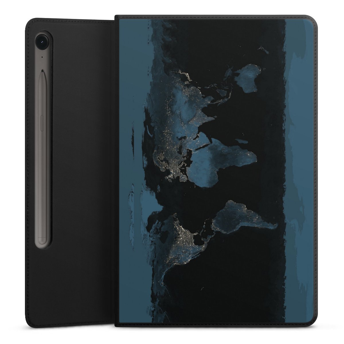 Mappa del mondo con luce notturna