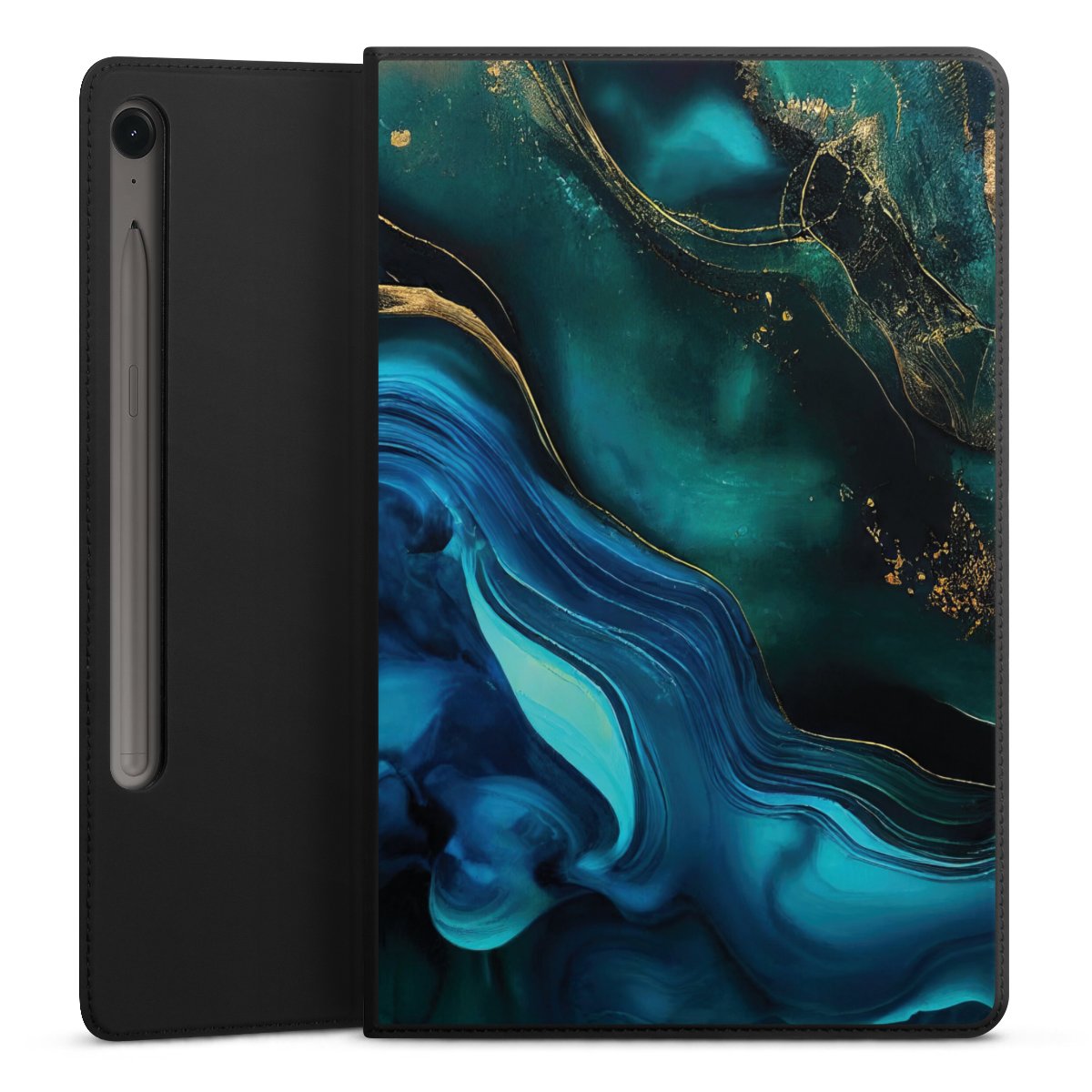Encre bleue et dorée