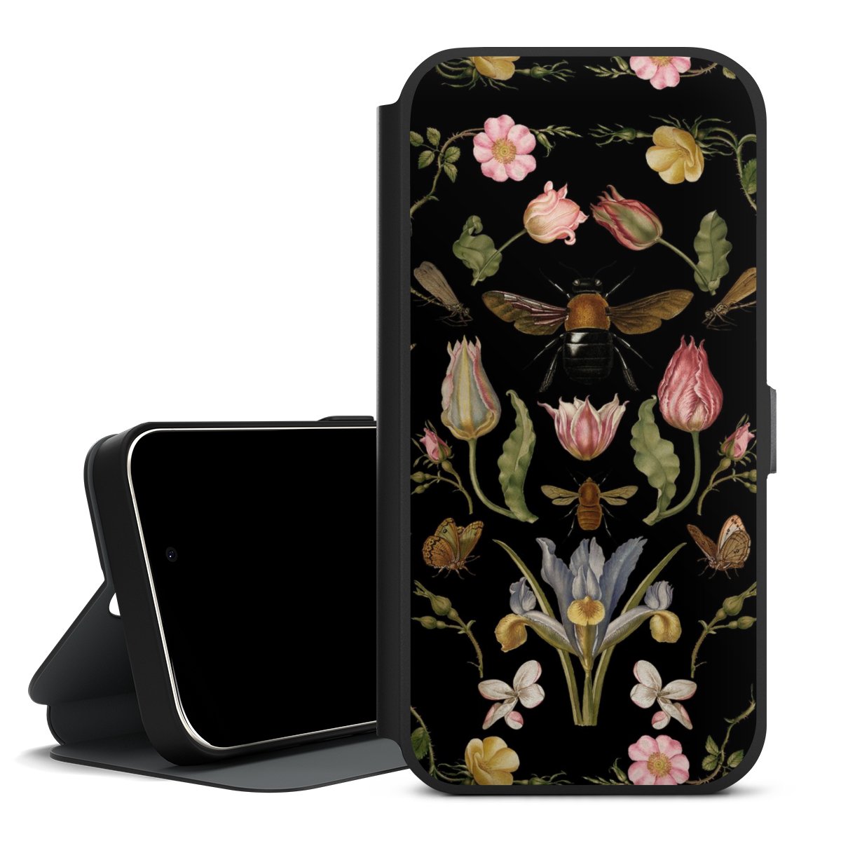 Wildblumen und Biene Schwarz