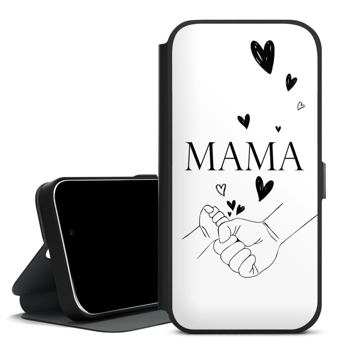 Muttertag Line Art Hände Schwarz Weiß