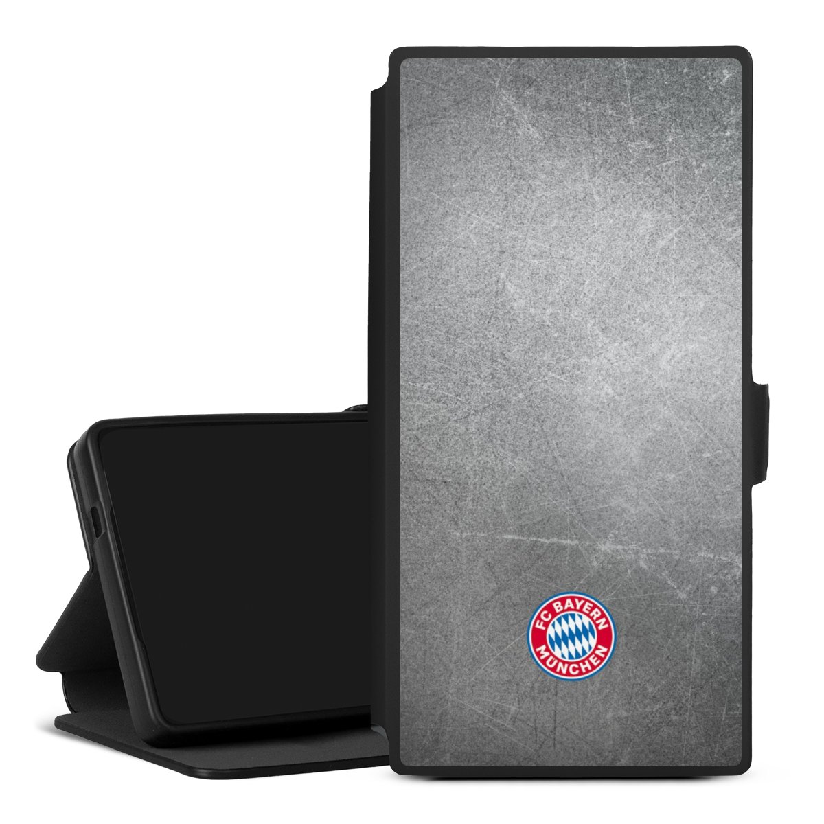 Klassisches FCB Logo Klein - Bunt auf Metalllook