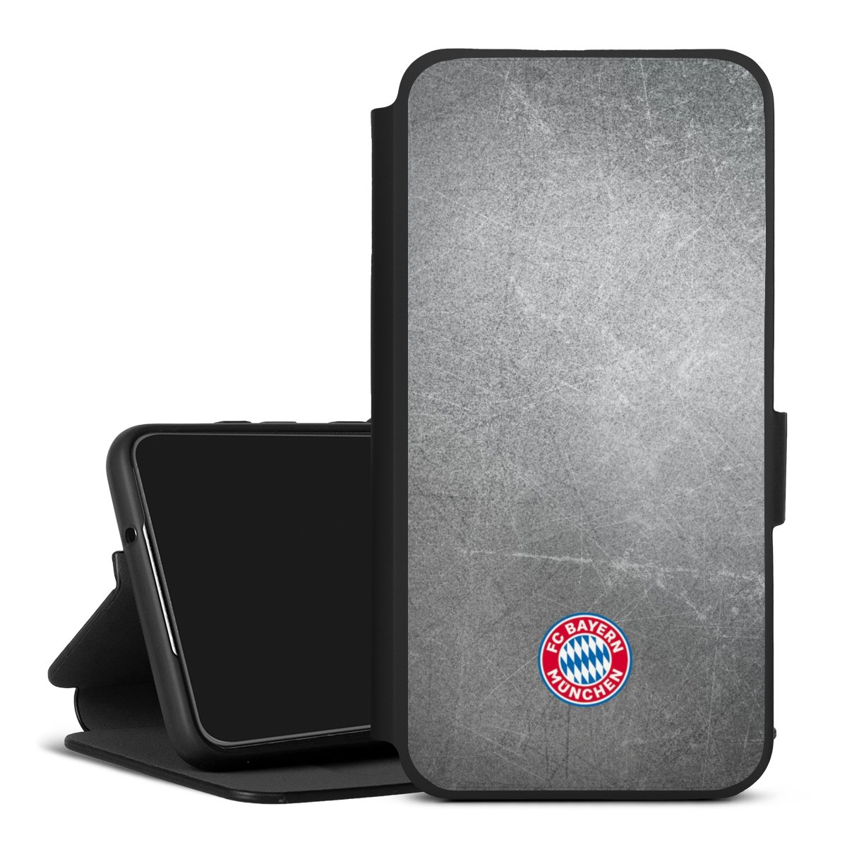 Klassisches FCB Logo Klein - Bunt auf Metalllook