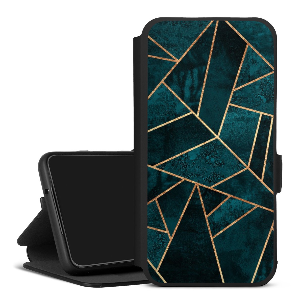 Imprimé or pierre sarcelle profond