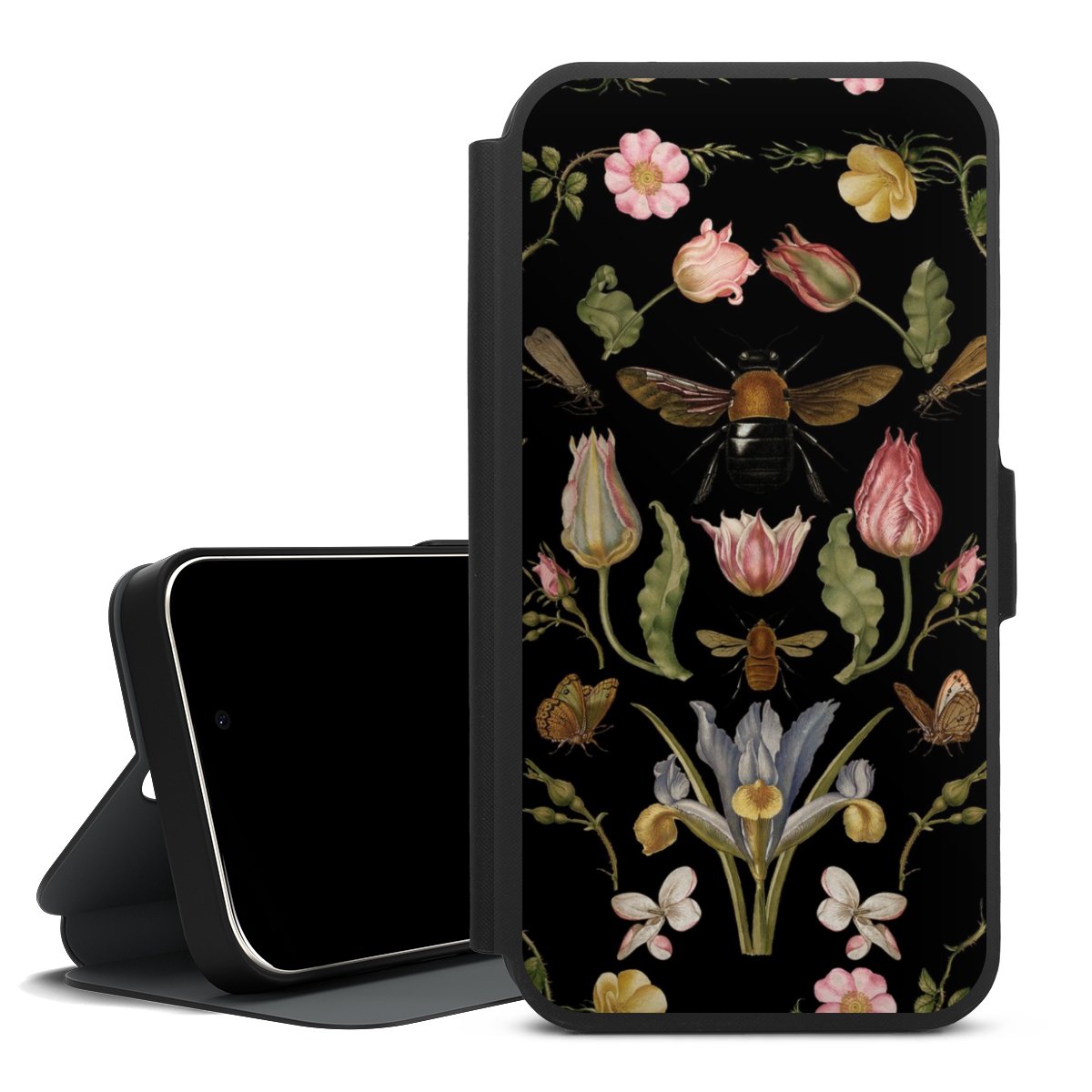Veldbloemen en Bijen Zwart