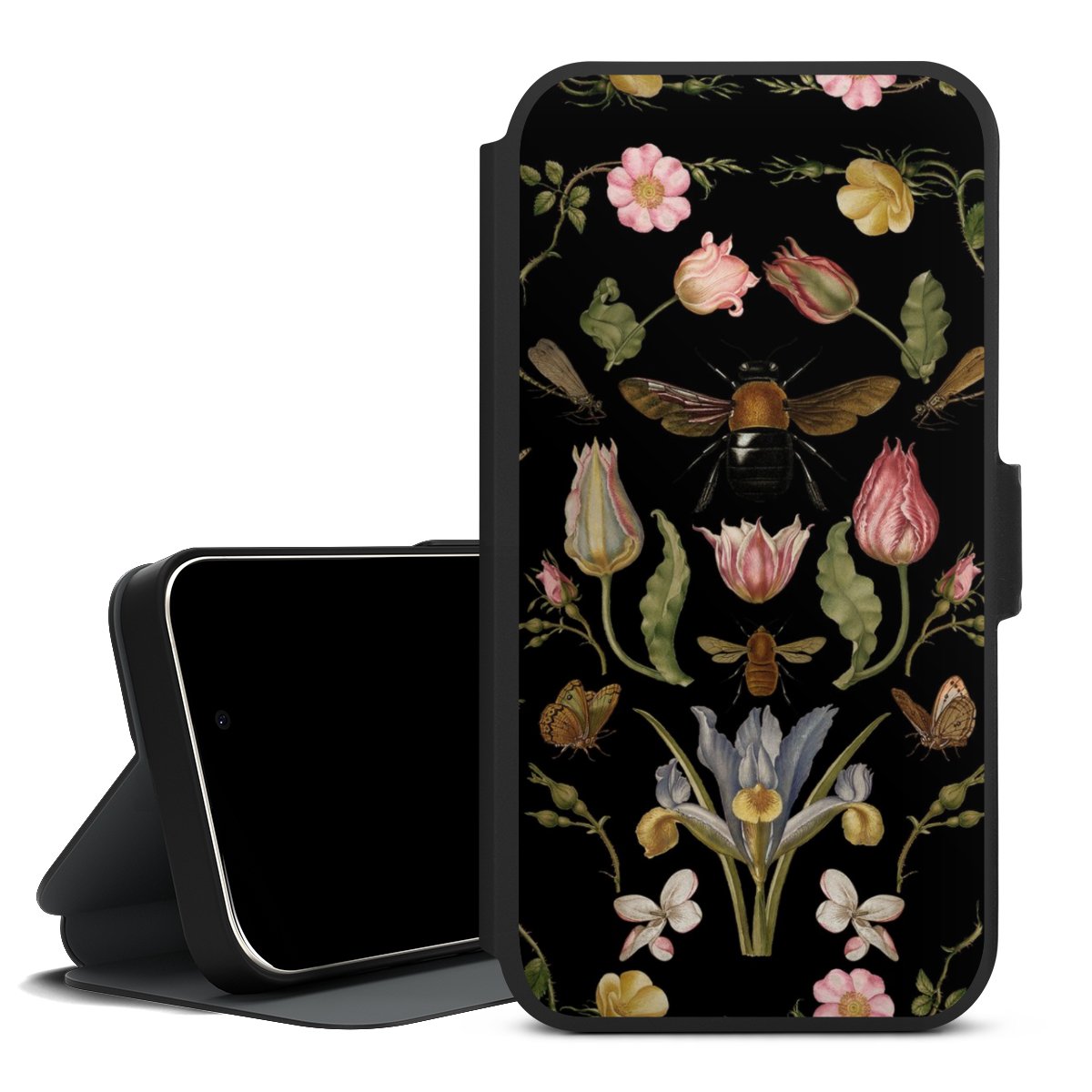 Veldbloemen en Bijen Zwart