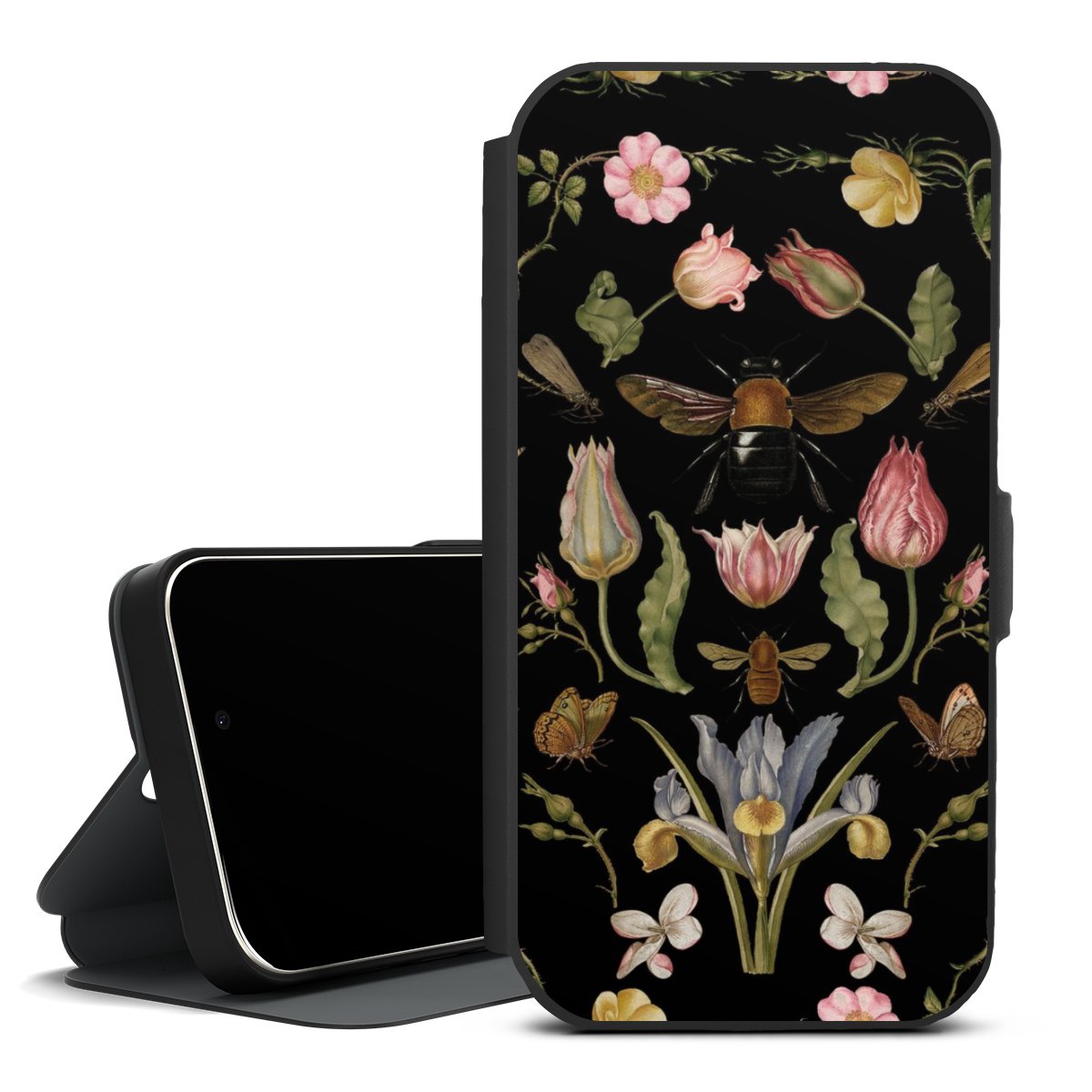 Veldbloemen en Bijen Zwart