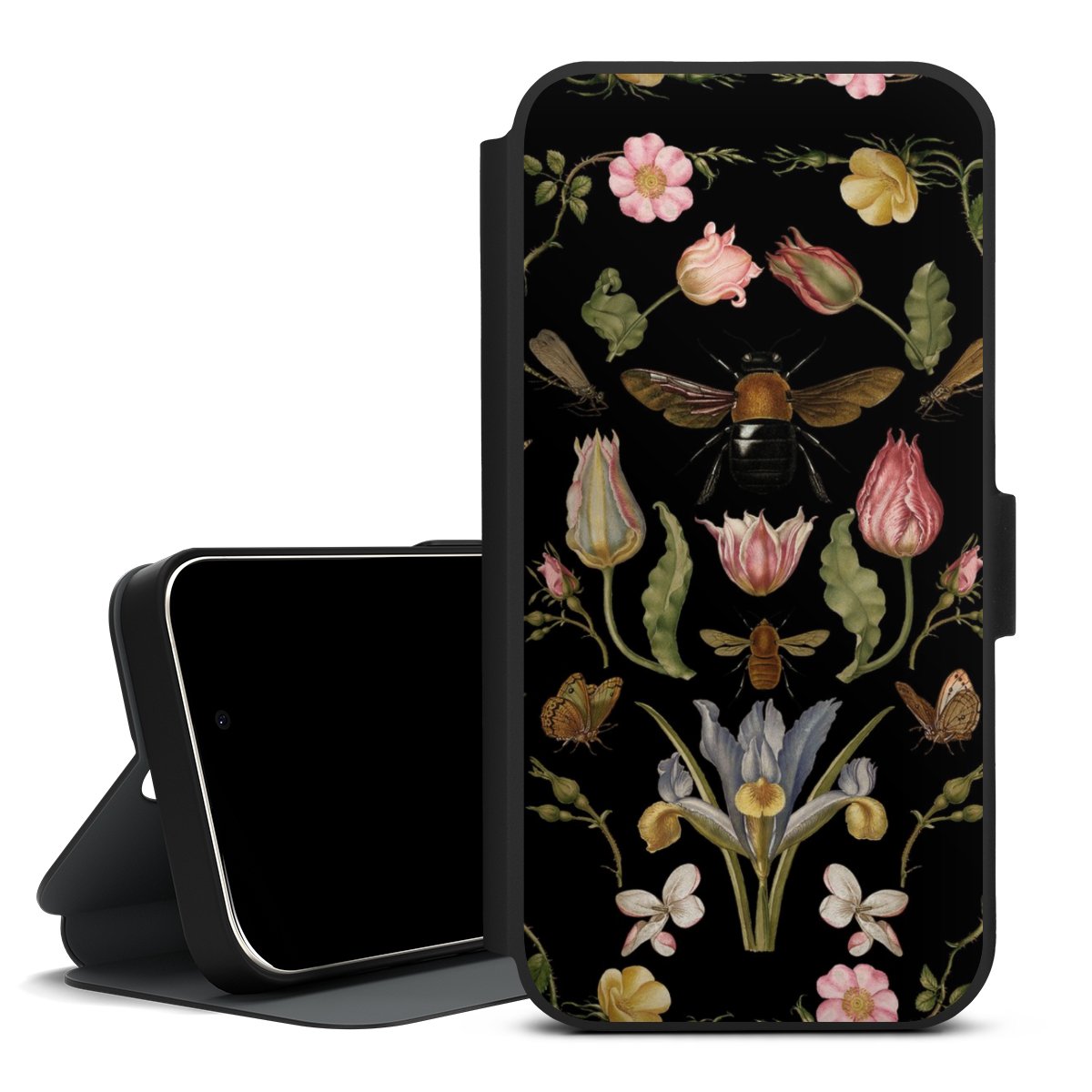 Veldbloemen en Bijen Zwart