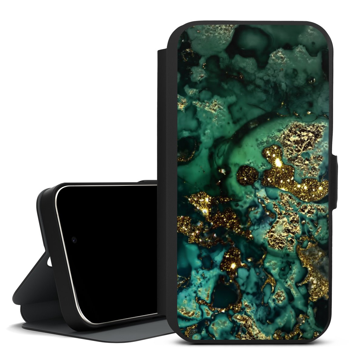 Aspetto marmorizzato ciano glitterato