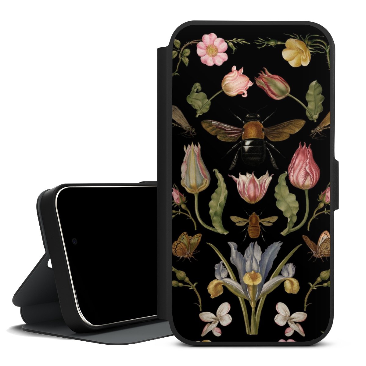 Veldbloemen en Bijen Zwart