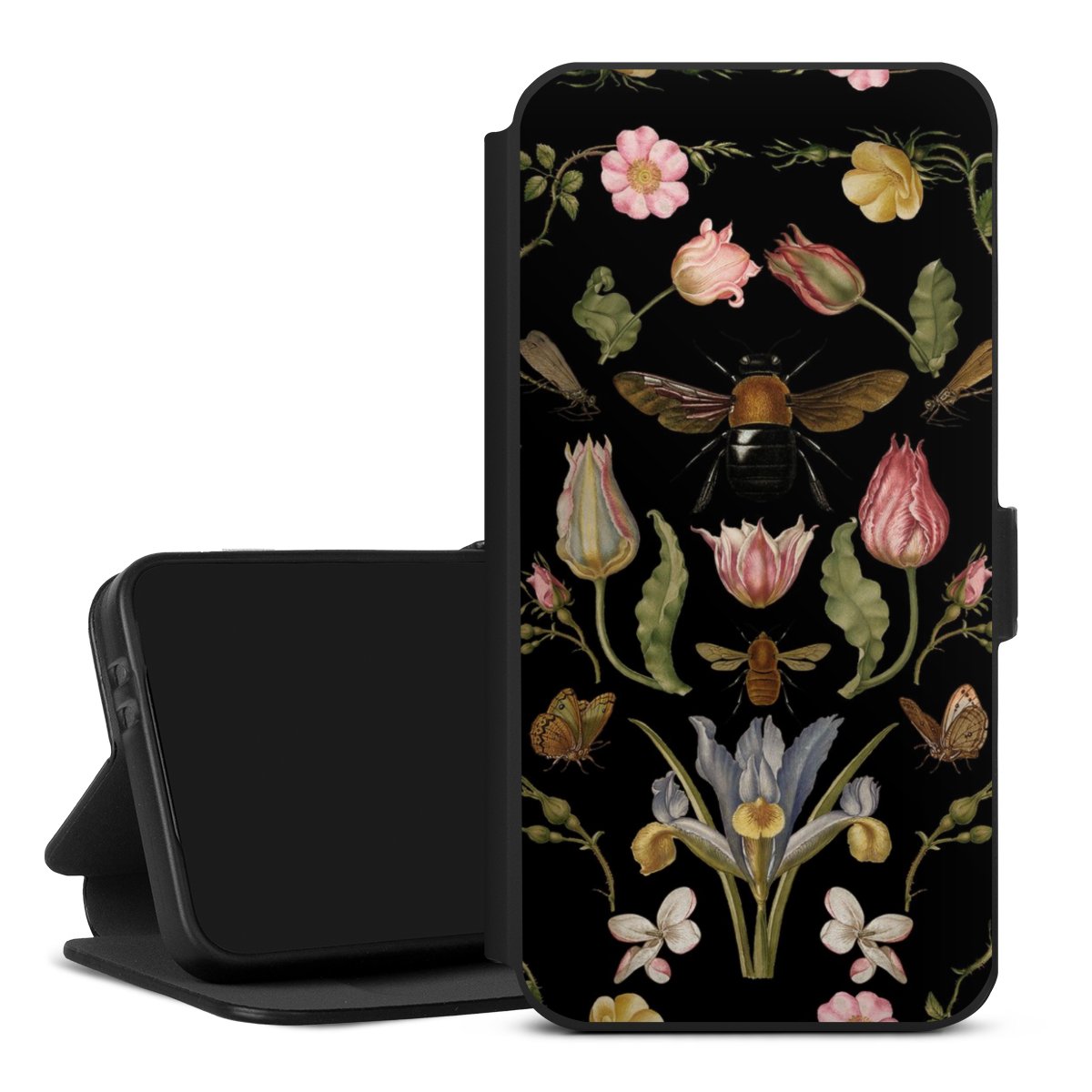 Wildblumen und Biene Schwarz