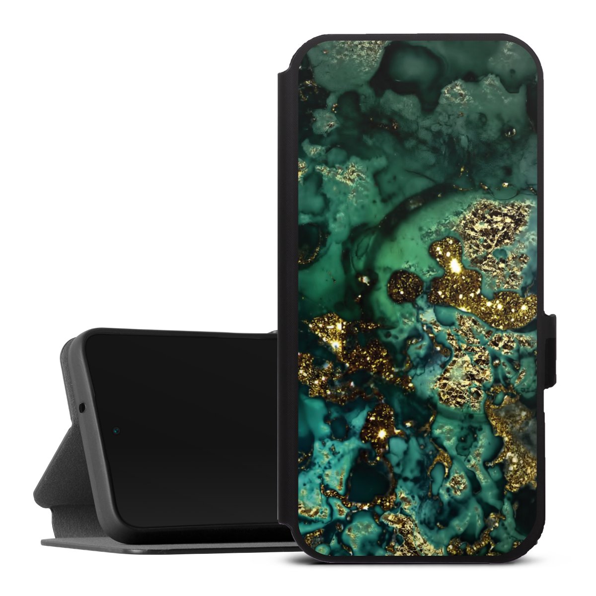 Aspetto marmorizzato ciano glitterato