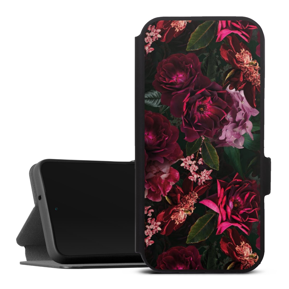 Dunkelrote und rosa Blüten