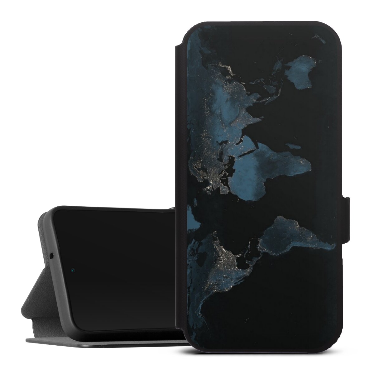 Mappa del mondo con luce notturna