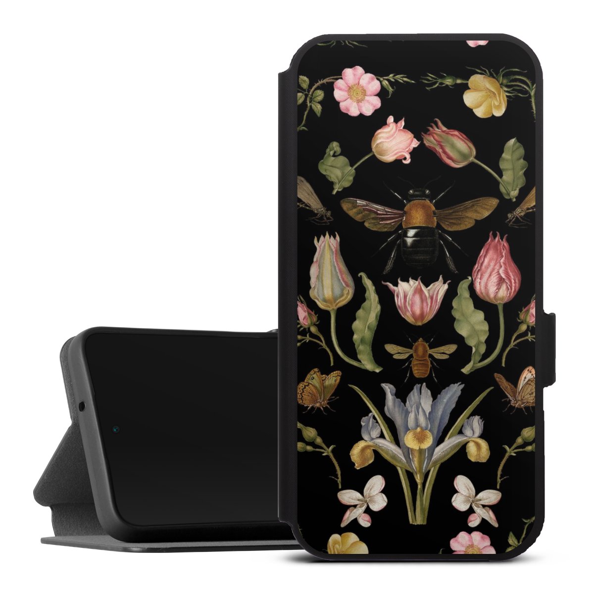 Wildblumen und Biene Schwarz