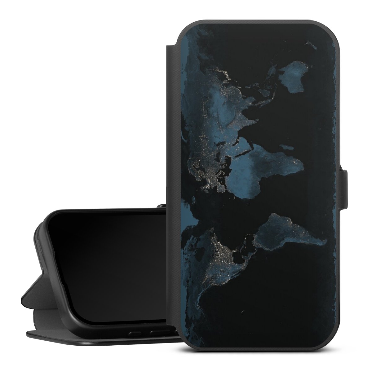 Mappa del mondo con luce notturna