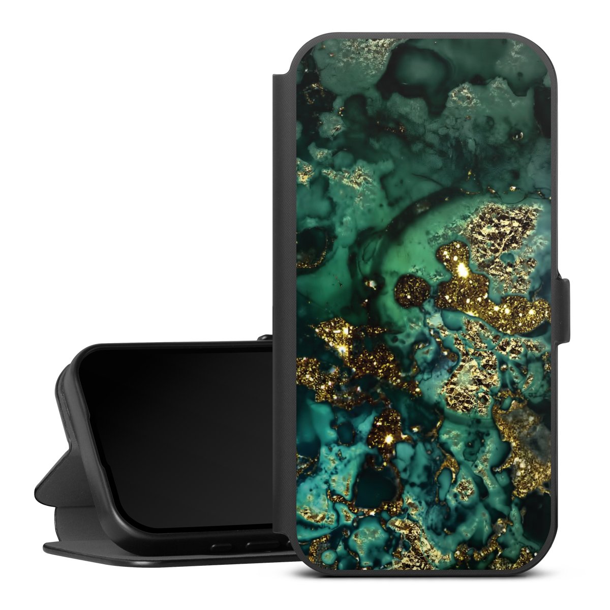 Aspetto marmorizzato ciano glitterato