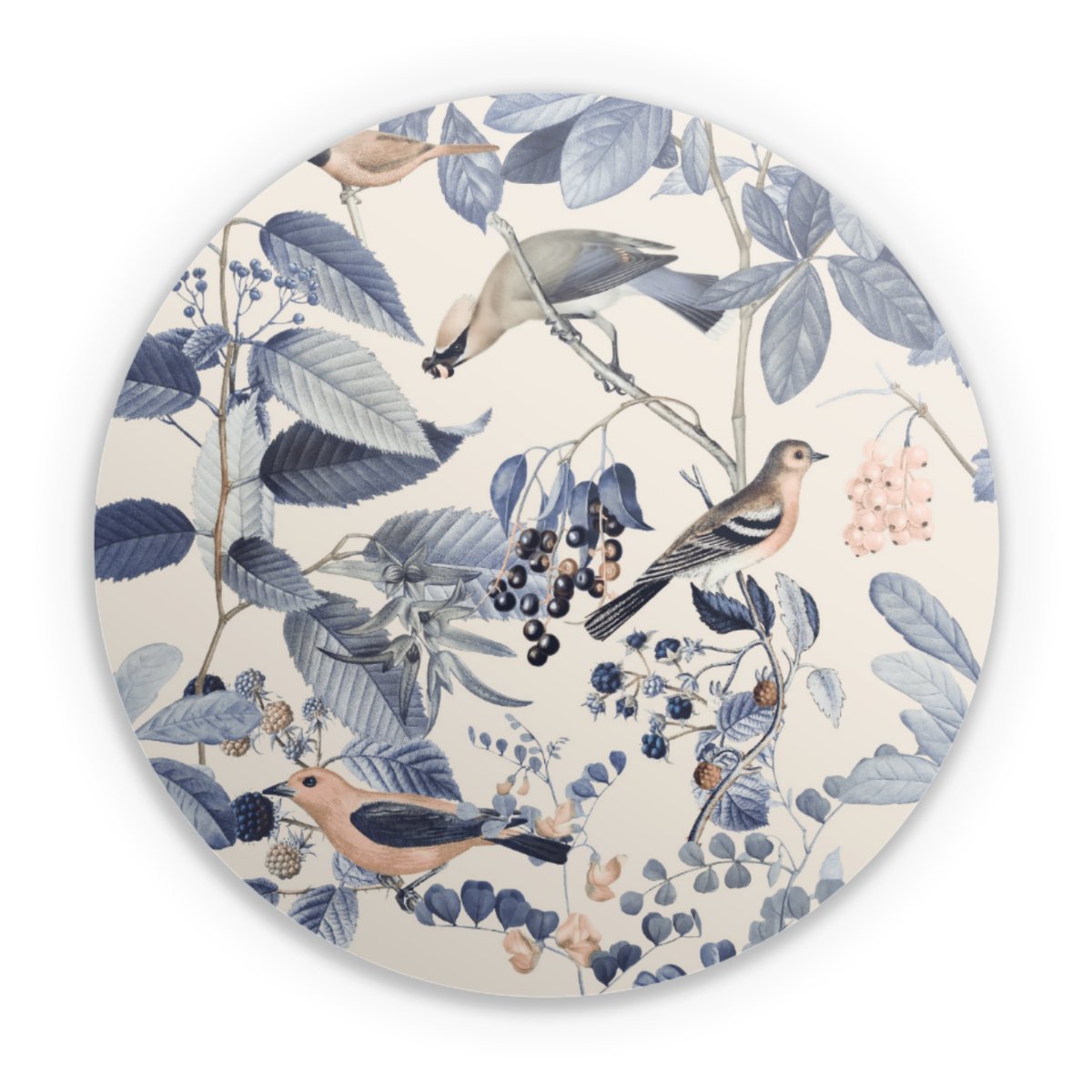 Oiseaux Et Baies en Beige