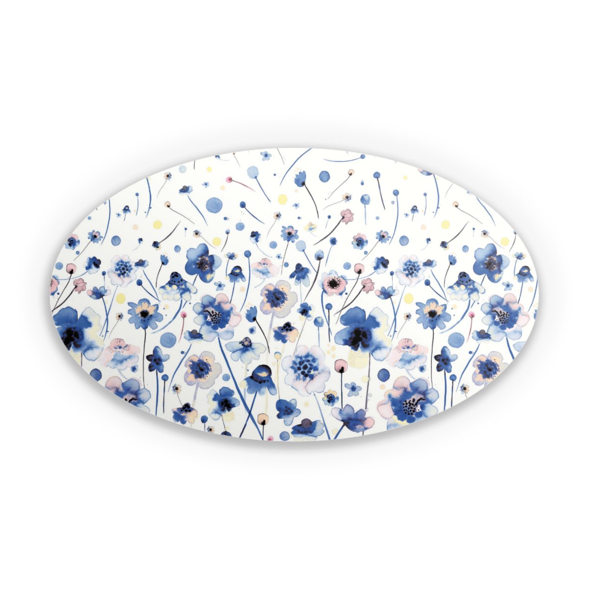 Fleurs bleues d’encre aquarelle