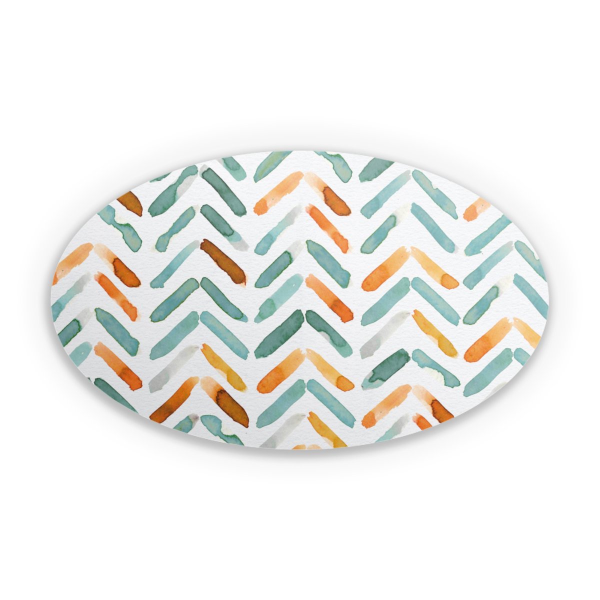 Élégant Automne Chevron Bleu Orange