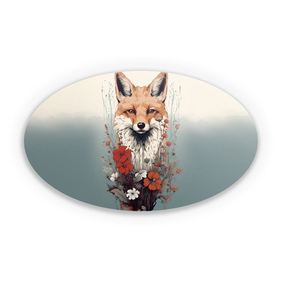 Renard avec des fleurs