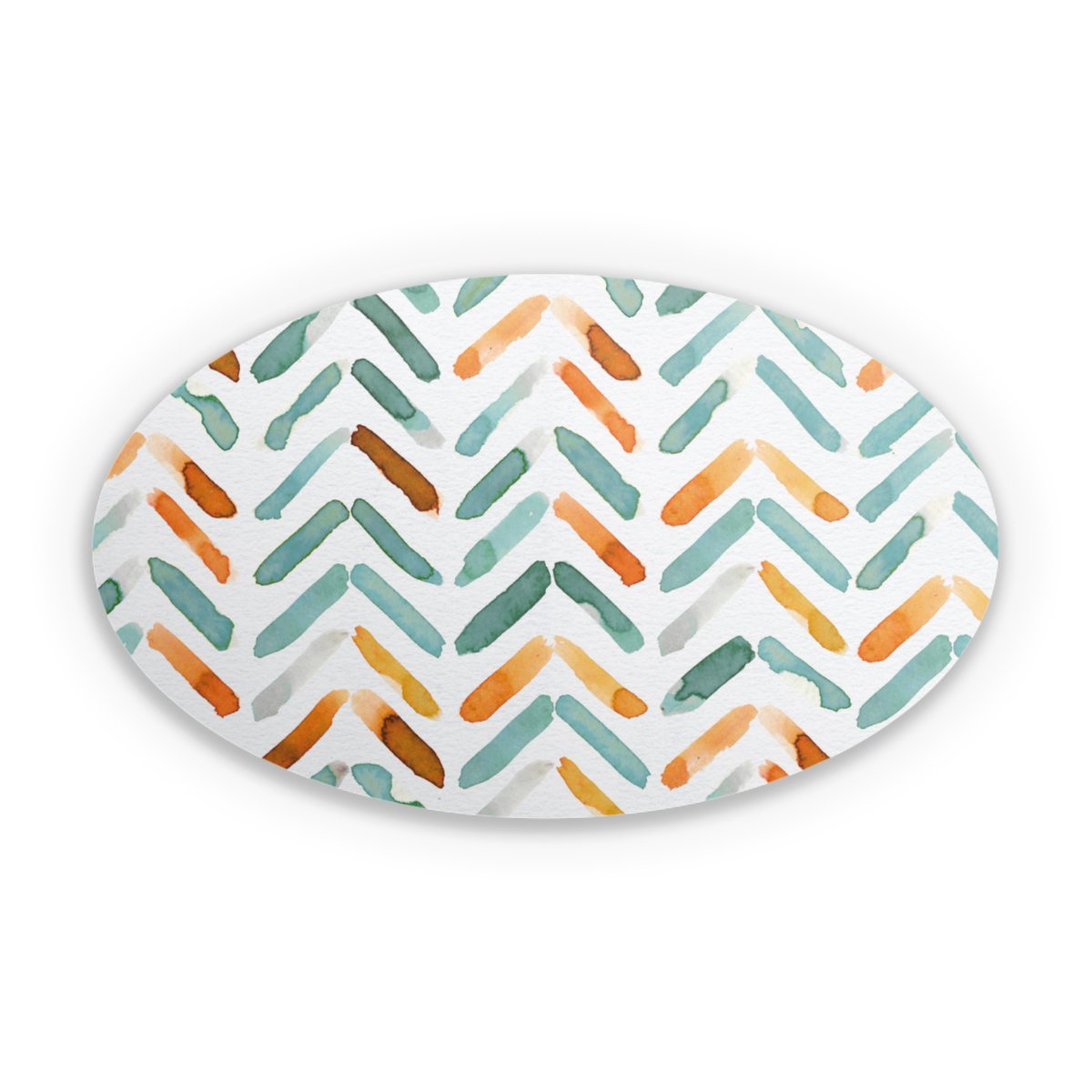 Élégant Automne Chevron Bleu Orange