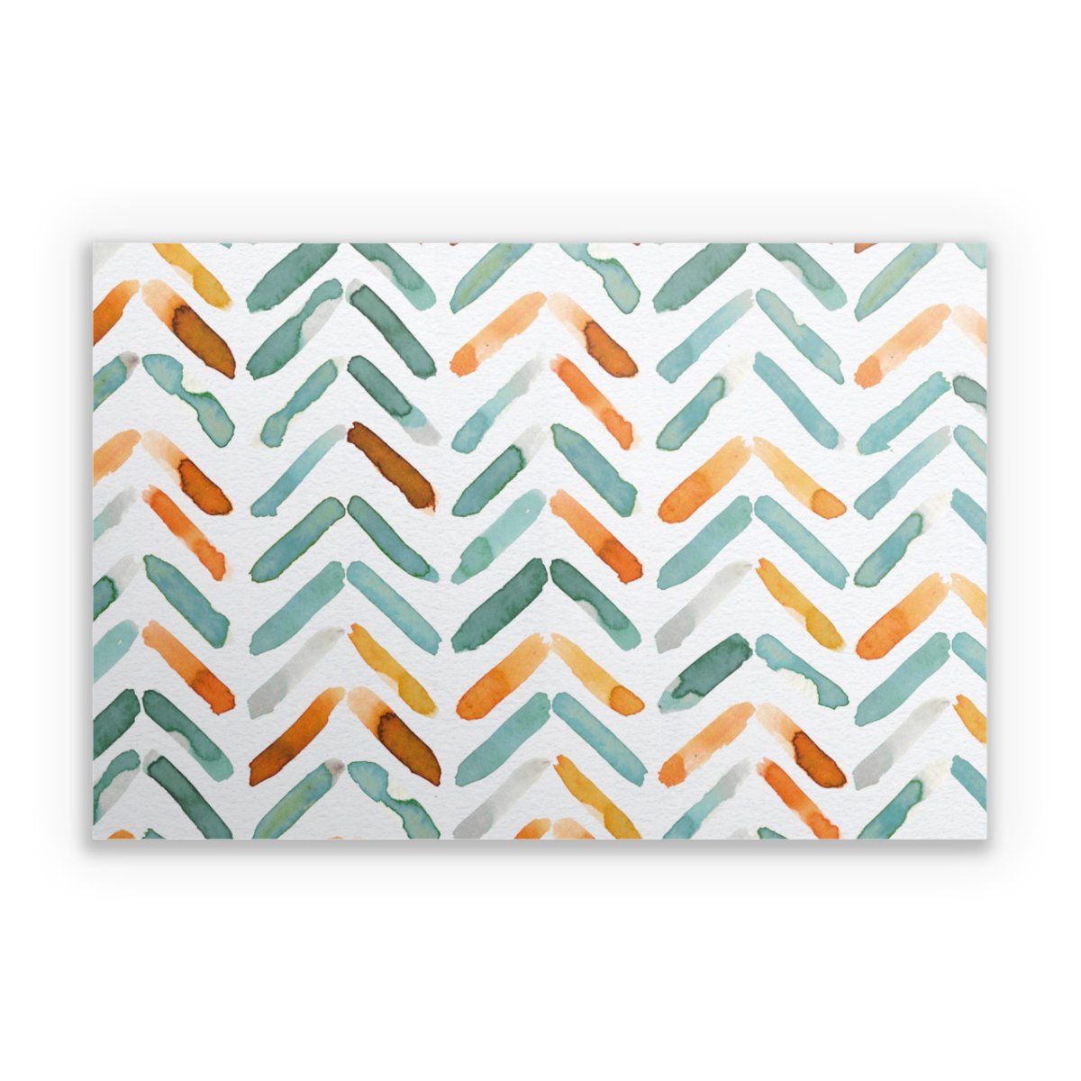 Elegantes Herbstchevron Blau Orange