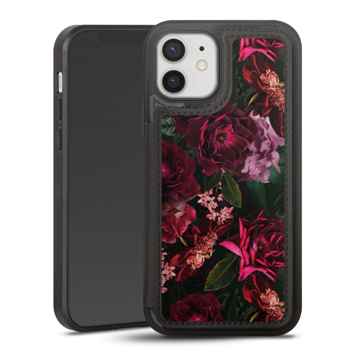Dunkelrote und rosa Blüten