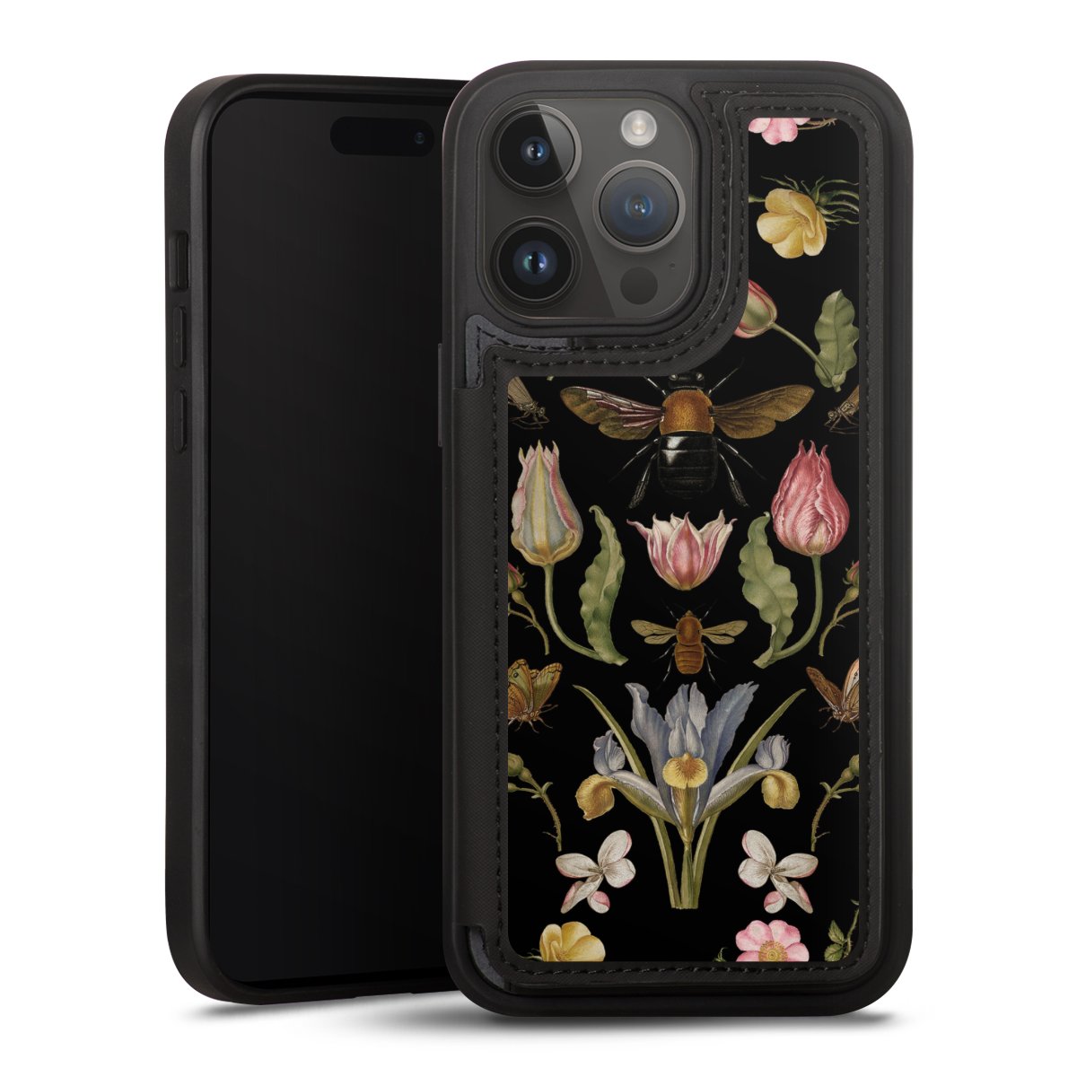 Wildblumen und Biene Schwarz