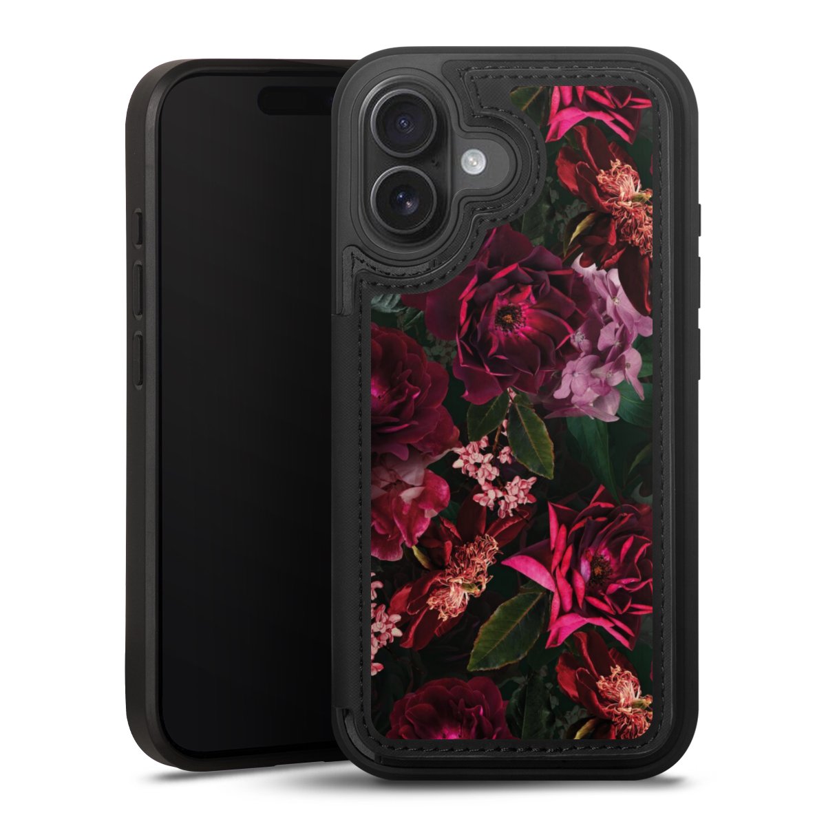 Dunkelrote und rosa Blüten