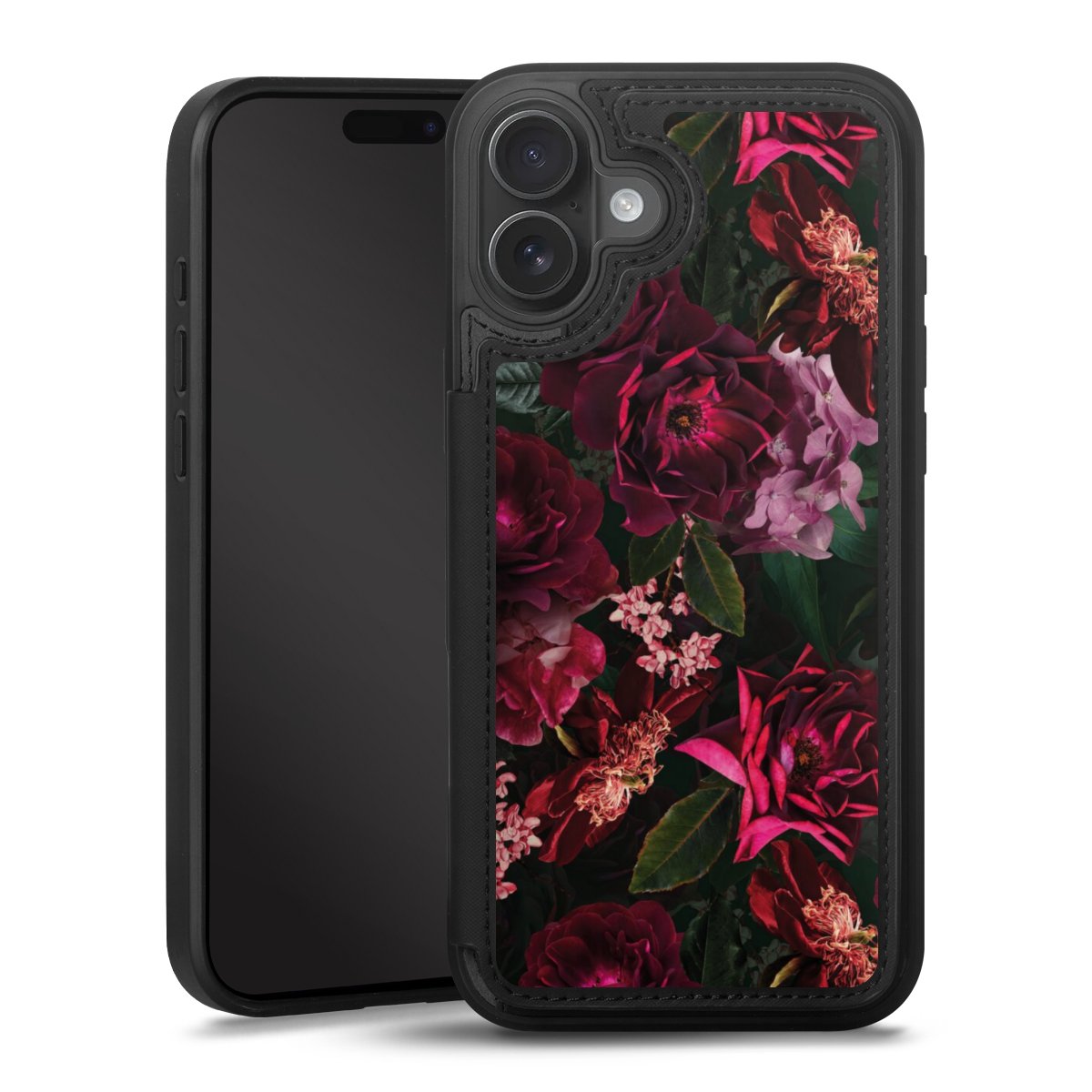 Dunkelrote und rosa Blüten