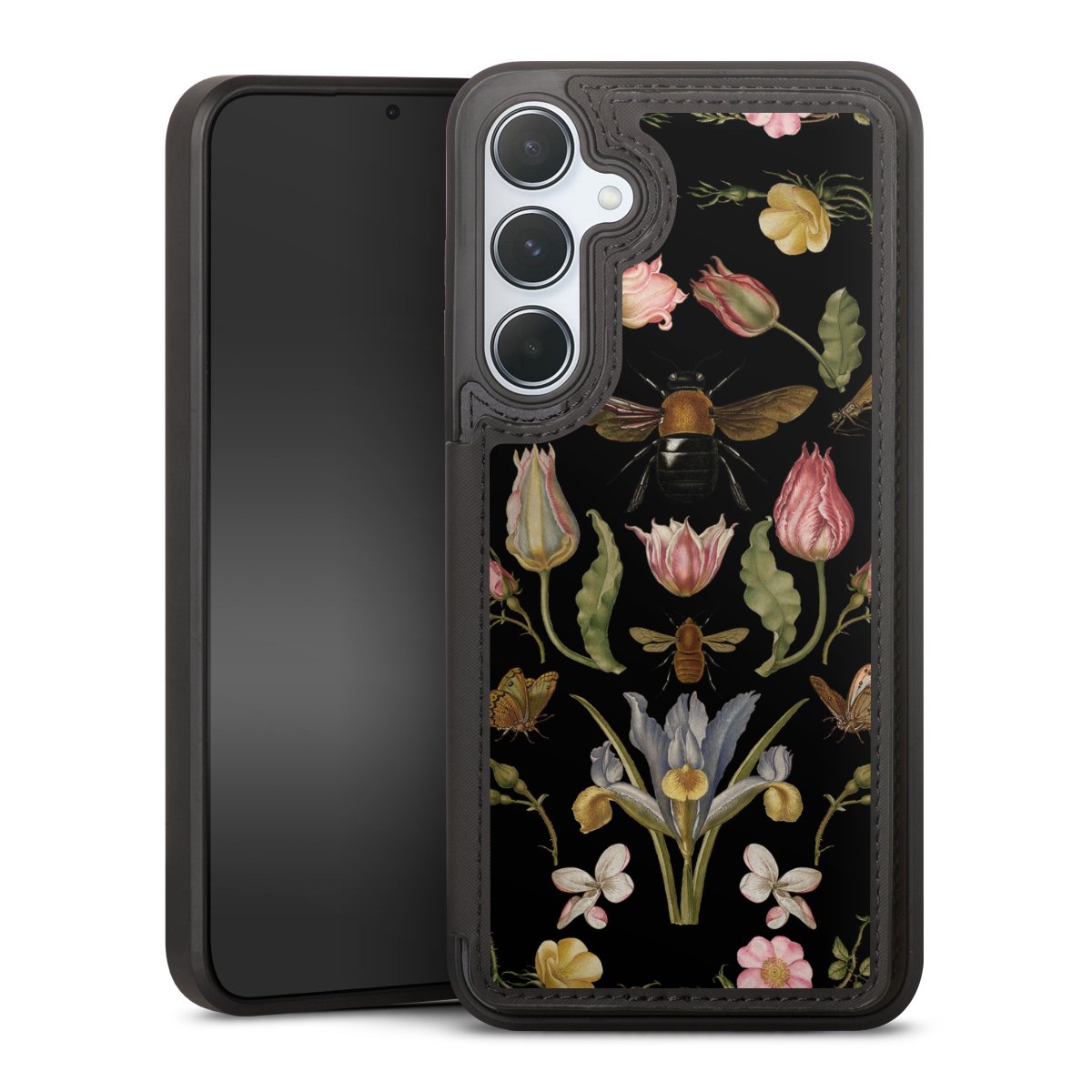 Wildblumen und Biene Schwarz