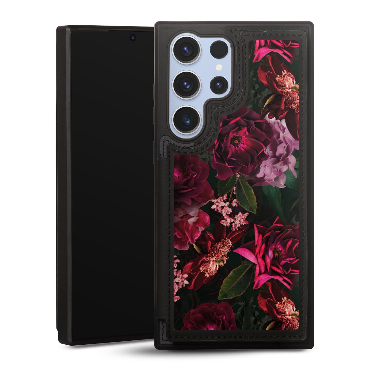 Dunkelrote und rosa Blüten