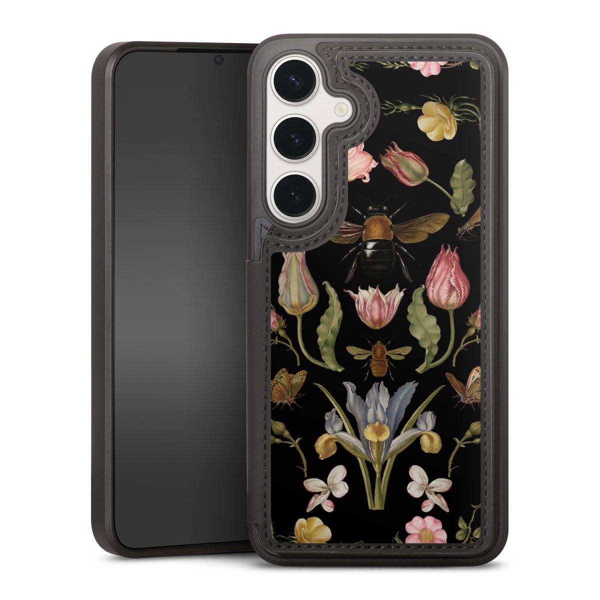 Wildblumen und Biene Schwarz