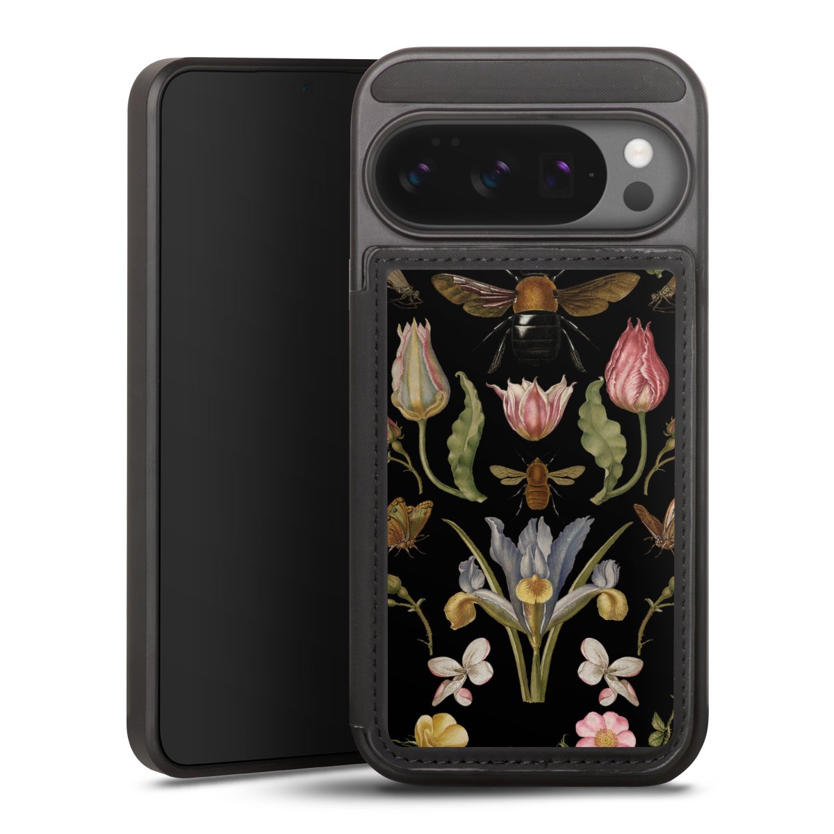 Wildblumen und Biene Schwarz