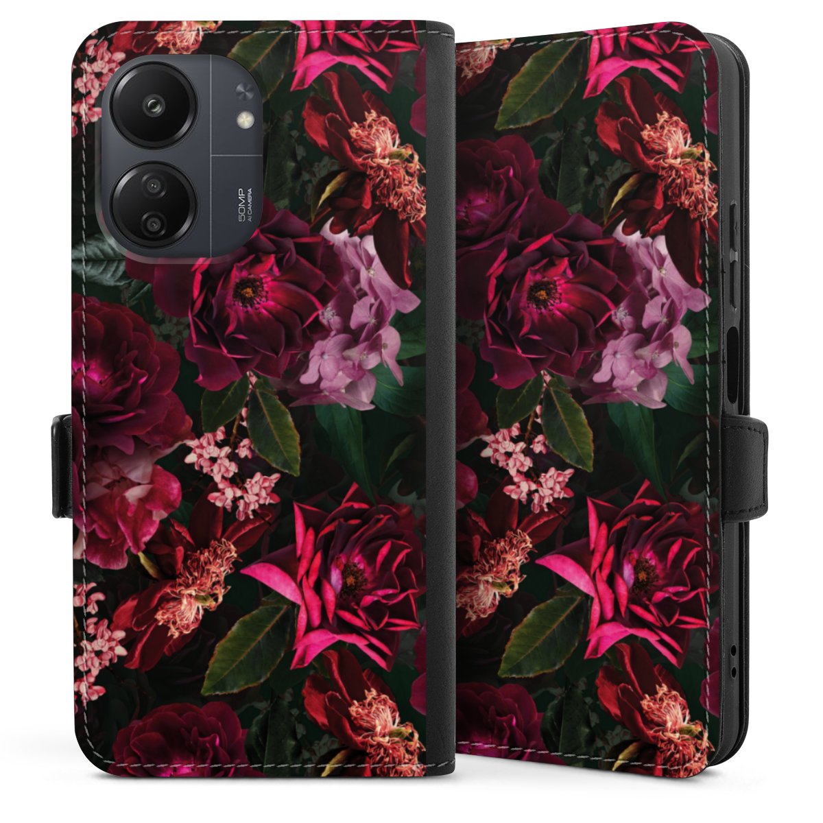 Donkerrode en roze bloemen