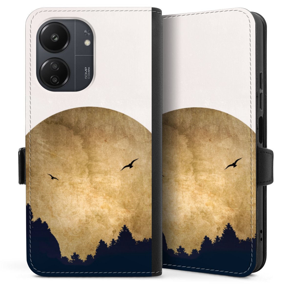 Twee vogels en de maan